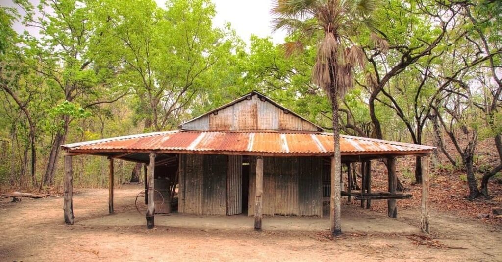 blyth homestead with a rusted roof in litchfield national park